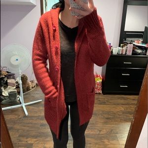 Maroon cardigan